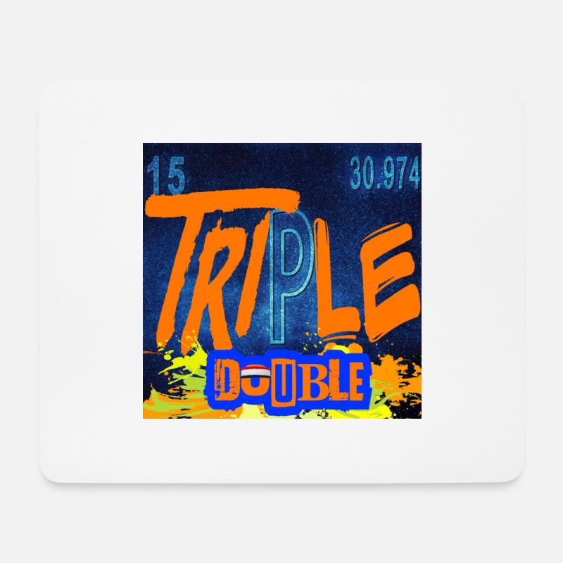 "TRIPLE DOUBLE" Chemie-Design - Mousepad (Querformat) - Weiß