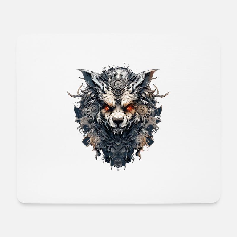 Wolfsgebilde - Mousepad (Querformat) - Weiß