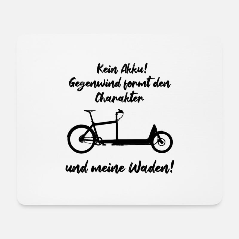 Kein Akku Gegenwind formt den Charakter und Waden - Mousepad (Querformat) - Weiß