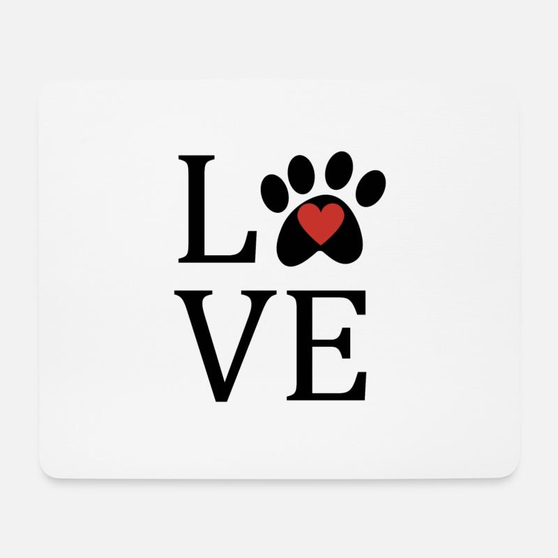 Ich liebe Tiere! - Mousepad (Querformat) - Weiß