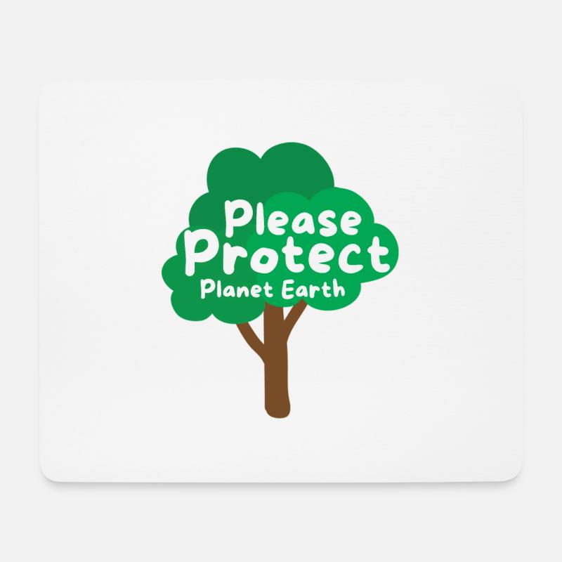 Please protect planet earth - Mouse Pad (horizontal) - white