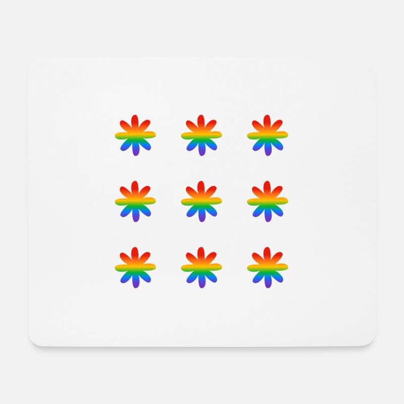 Rainbow Flowers - Mouse Pad (horizontal) - white