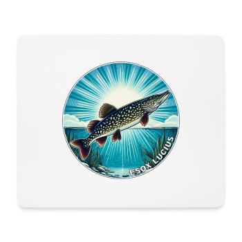 Hecht Angeln Fisch Raubfisch - Mousepad (Querformat) - Weiß - Vorne