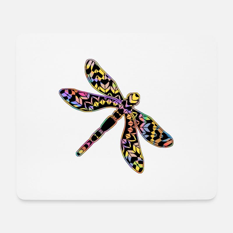 Libelle - Mousepad (Querformat) - Weiß