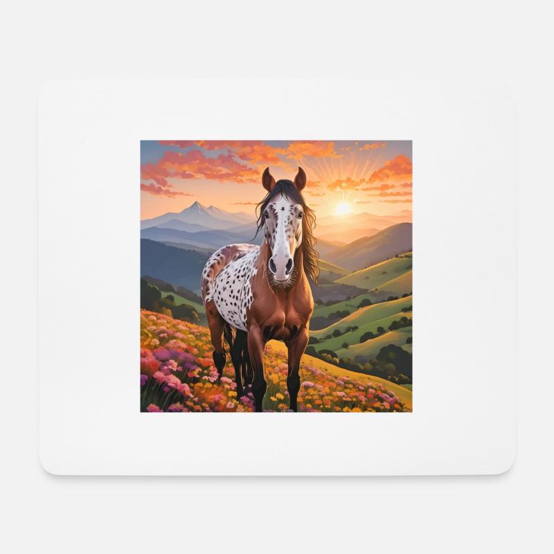 Pferdekunst - Mousepad (Querformat) - Weiß