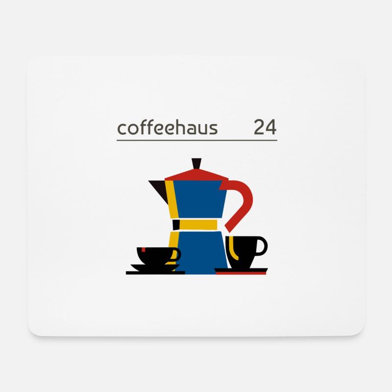 bauhaus minimalismus design bialetti kaffe - Mousepad (Querformat) - Weiß