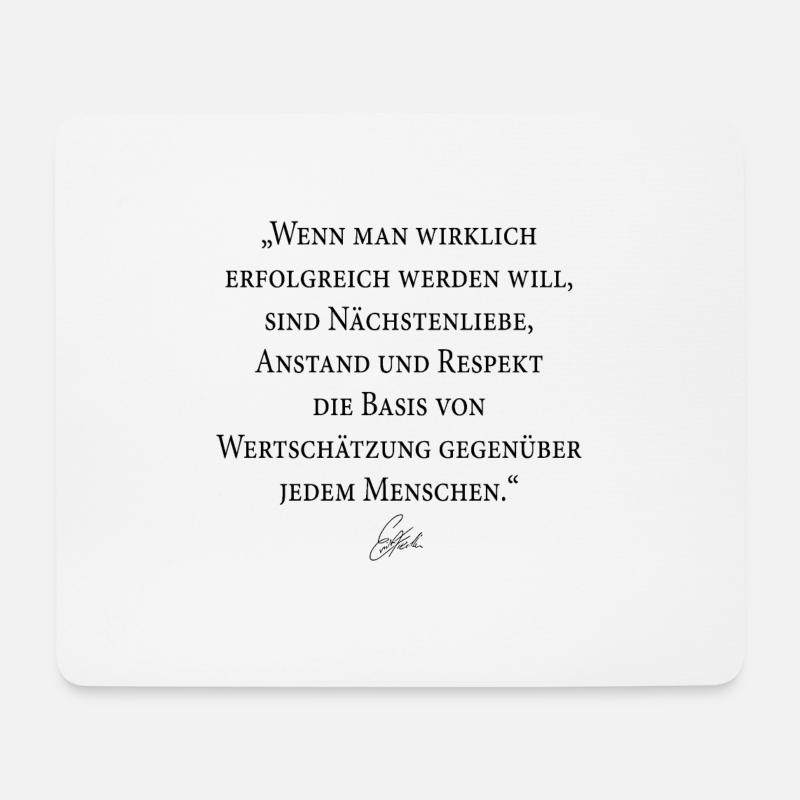 "Erfolg durch Nächstenliebe, Anstand, Respekt" - Mousepad (Querformat) - Weiß