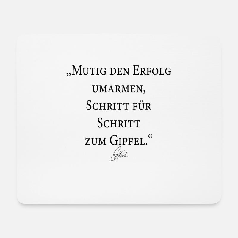 "Erfolg erfordert Mut: Gipfel erklimmen." - Mousepad (Querformat) - Weiß