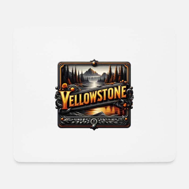 yellowstone - Mousepad (Querformat) - Weiß