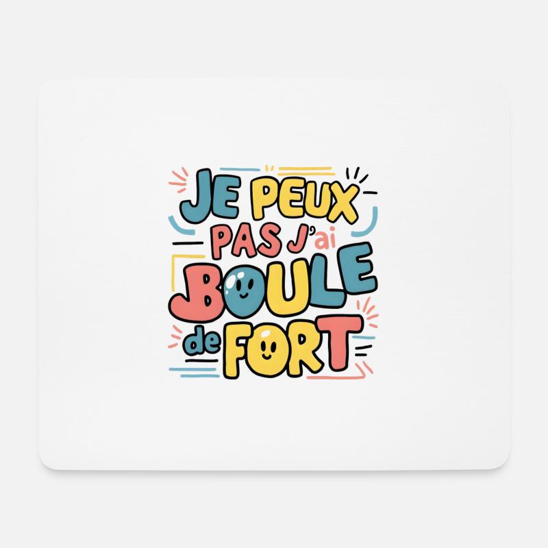 Ich kann nicht, ich habe Boule de fort - Mousepad (Querformat) - Weiß
