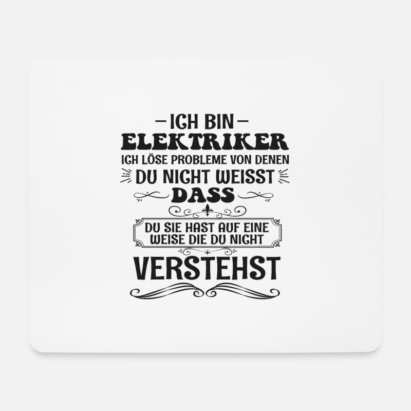 Lustig Elektriker Spruch elektrisch Beruf Geschenk - Mousepad (Querformat) - Weiß