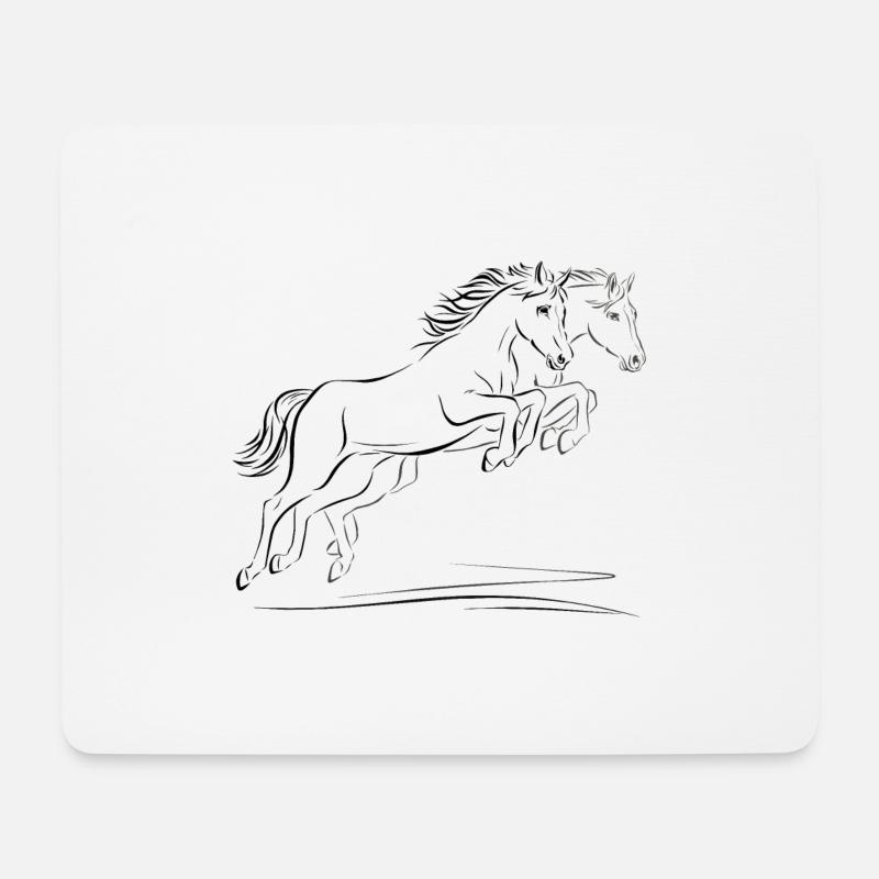 Zwei Pferde - Mousepad (Querformat) - Weiß