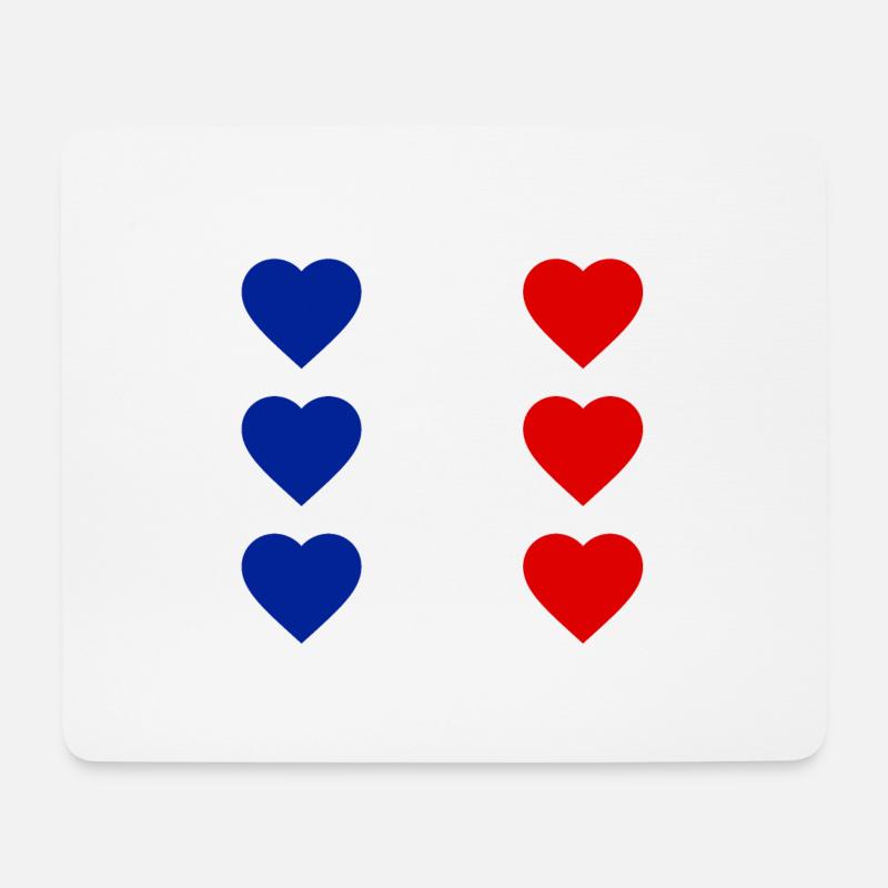 Herz Frankreich - Mousepad (Querformat) - Weiß