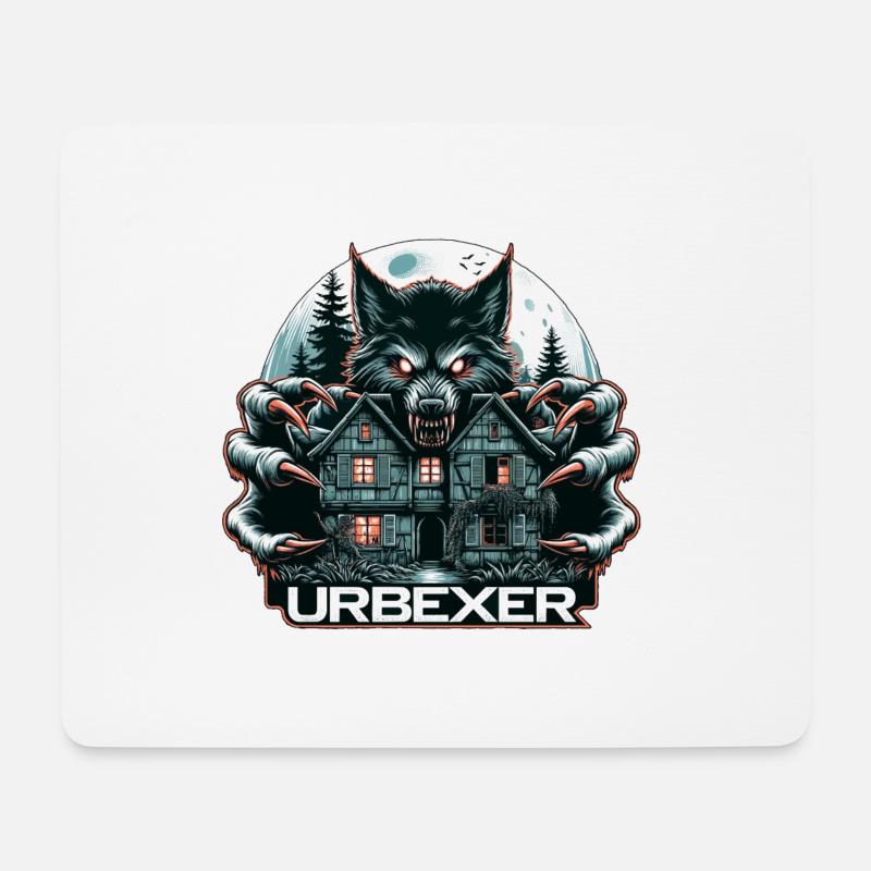 Werwolf mit Lostplace Urbex - Mousepad (Querformat) - Weiß