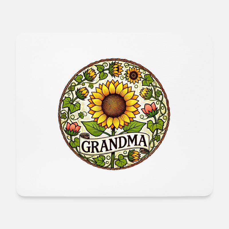 Oma Sonnenblume - Mousepad (Querformat) - Weiß
