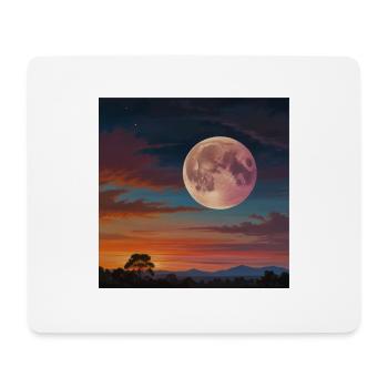 Landschaft Sonnenuntergang - Mousepad (Querformat) - Weiß - Vorne