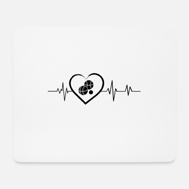 Heartbeat petanque - Mouse Pad (horizontal) - white