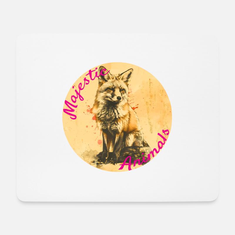 Majestic Animals: Schlauer Fuchs - Mousepad (Querformat) - Weiß