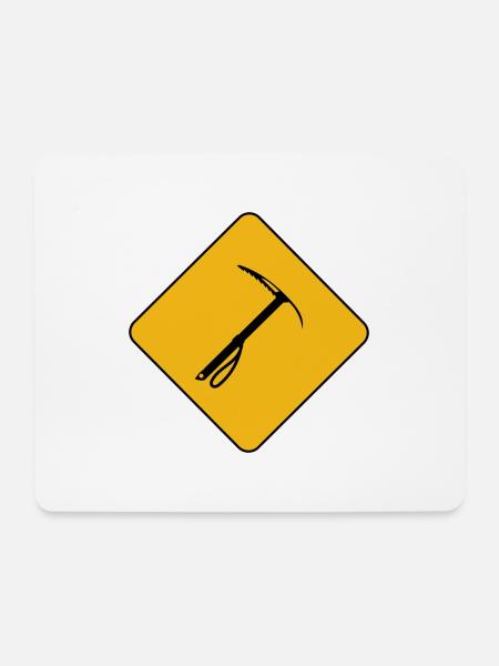 eisklettern bergsteigen bergsteiger alpinist - Mousepad (Querformat) - Weiß