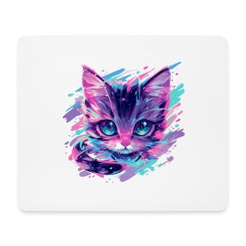 Kosmische Katze - Mousepad (Querformat) - Weiß - Vorne