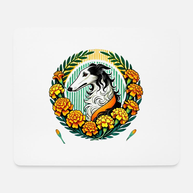 Barzoï - Tapis de souris (format paysage) - blanc