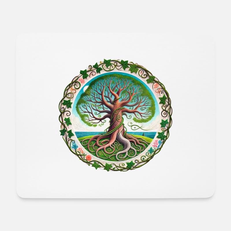 Yggdrasil - Mousepad (Querformat) - Weiß
