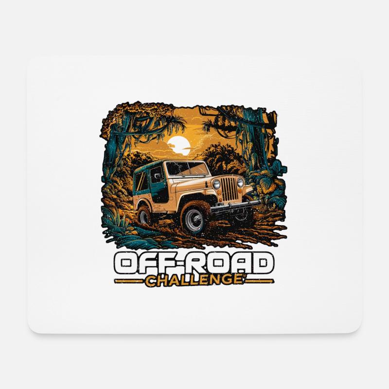 Off Road - 4x4 - All Terrain - Mouse Pad (horizontal) - white