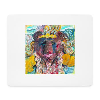 Kriegerischer Löwe - Mousepad (Querformat) - Weiß - Vorne