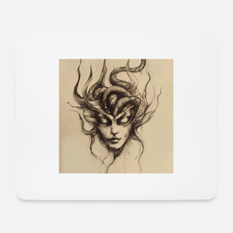 Uralte Maske - Mousepad (Querformat) - Weiß