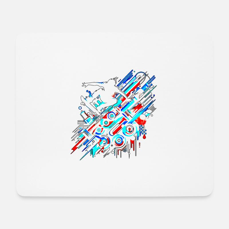 GraffitiWhite - Mousepad (Querformat) - Weiß