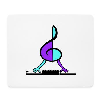 DJ Musik Notenschlüssel Note Mischpult Party Vinyl - Mousepad (Querformat) - Weiß - Vorne