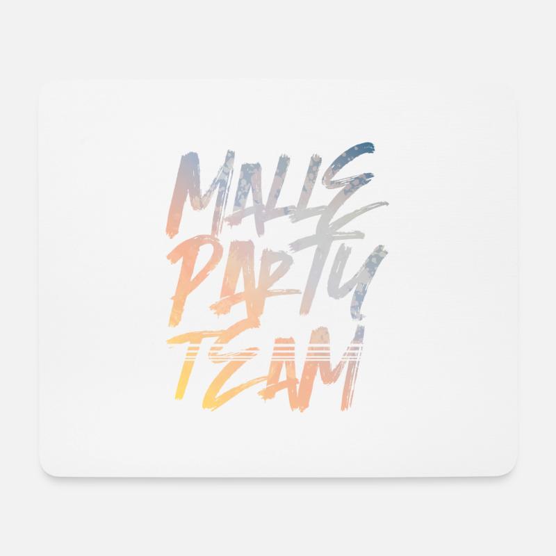 malle party team bunt - Mousepad (Querformat) - Weiß