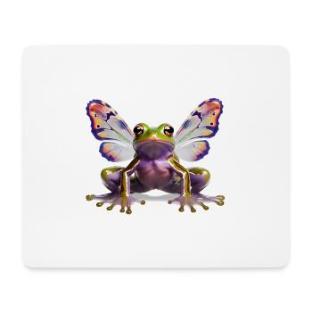 Psychedelischer Goa Schmetterling Frosch - Mousepad (Querformat) - Weiß - Vorne