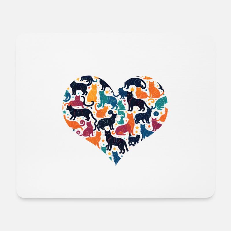 Ich liebe Katzen - Mousepad (Querformat) - Weiß