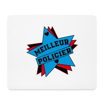 MEILLEUR POLICIER - Tapis de souris (format paysage) - blanc - Devant