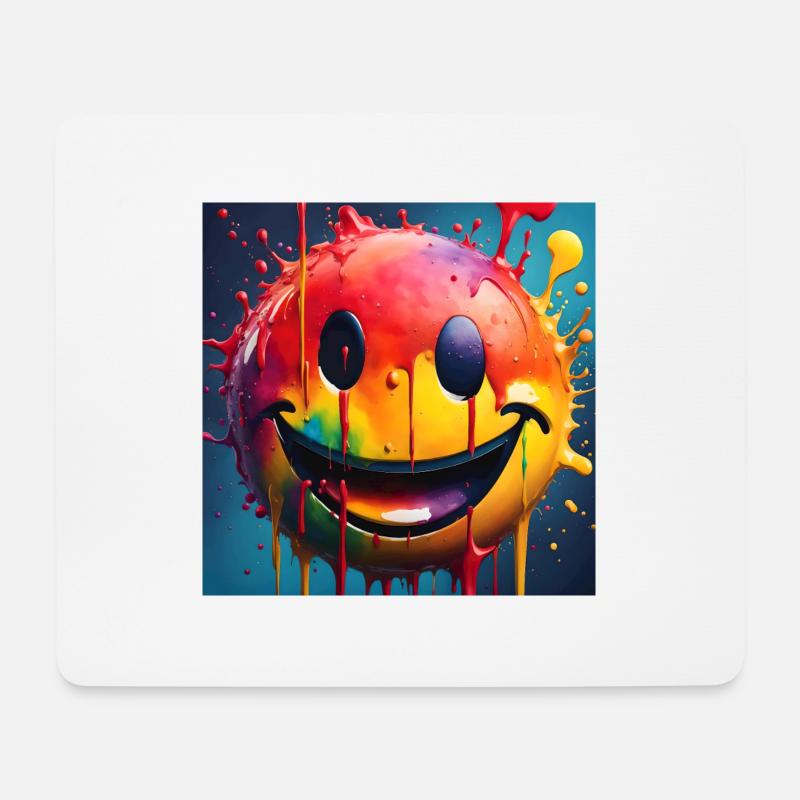 Smile - Mousepad (Querformat) - Weiß