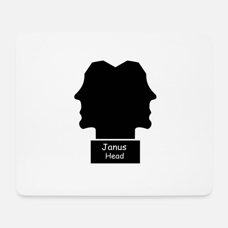 Tête Janus - Tapis de souris (format paysage) - blanc