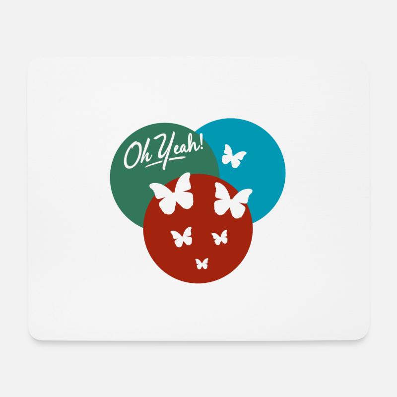 Oh ja, Schmetterling - Mousepad (Querformat) - Weiß