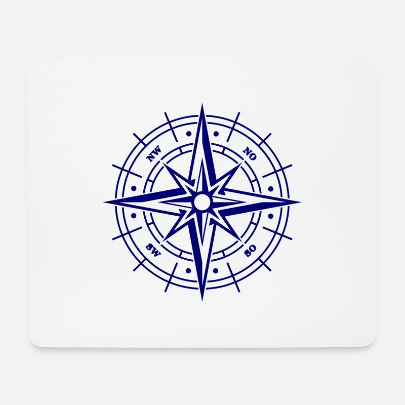 kompass - Mousepad (Querformat) - Weiß