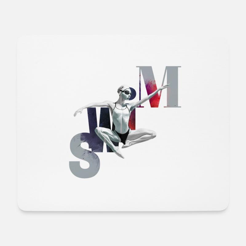 Schwimmen ist Kunst - Mousepad (Querformat) - Weiß