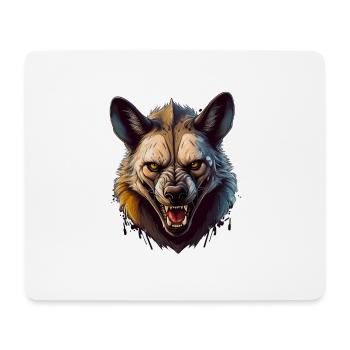 Wildes wütendes Tier kämpferische Hyäne - Mousepad (Querformat) - Weiß - Vorne