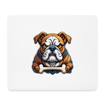 Wildes, wütendes Tier, kämpferisch, kämpferisch, Bulldogge - Mousepad (Querformat) - Weiß - Vorne