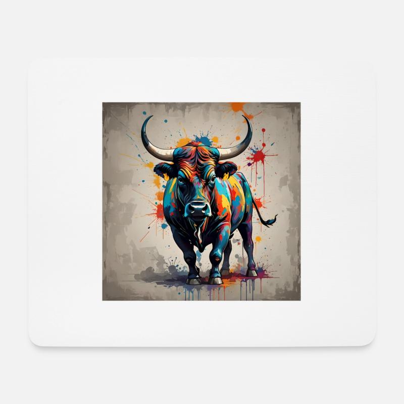 Bull coloured - Mouse Pad (horizontal) - white