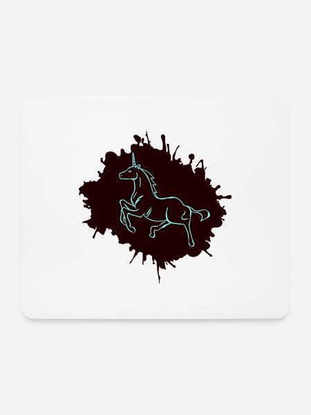 unicorn klecks - Mousepad (Querformat) - Weiß