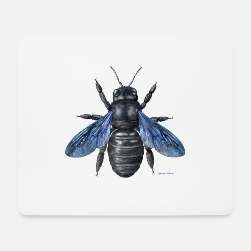 Holzbiene - Mousepad (Querformat) - Weiß