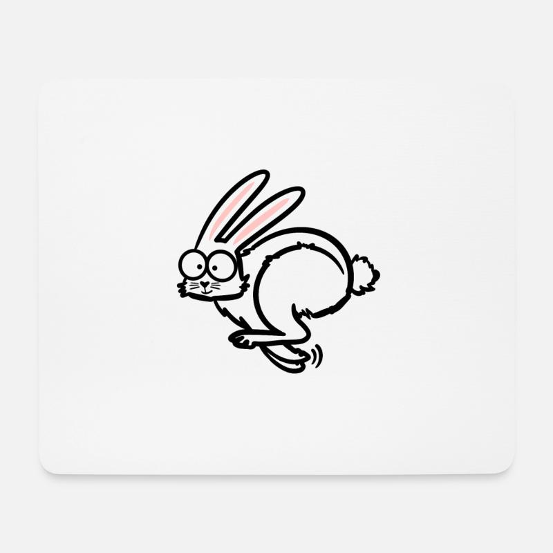 Run Rabbit - Mousepad (Querformat) - Weiß