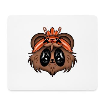 Der Bär mit der Garnelenkappe - Mousepad (Querformat) - Weiß - Vorne