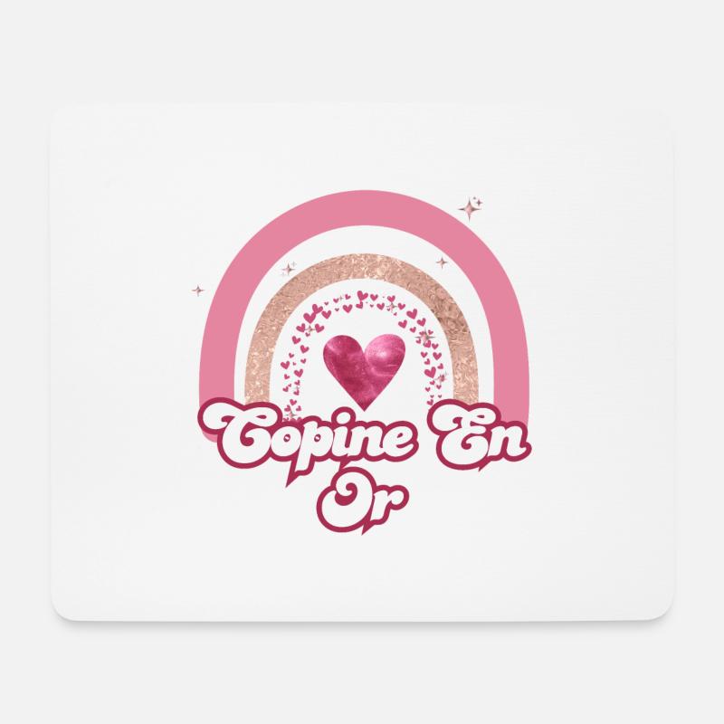 Freundin in Rose Rainbow Gold - Freundin Geschenk - Mousepad (Querformat) - Weiß