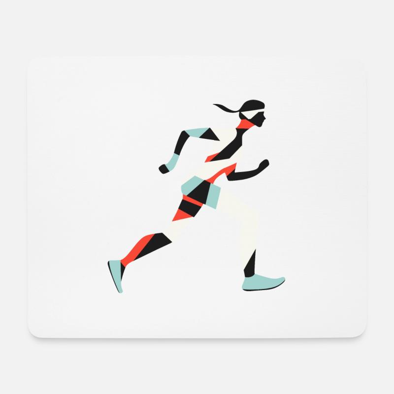 Läuferin Laufsport Laufschuhe - Mousepad (Querformat) - Weiß