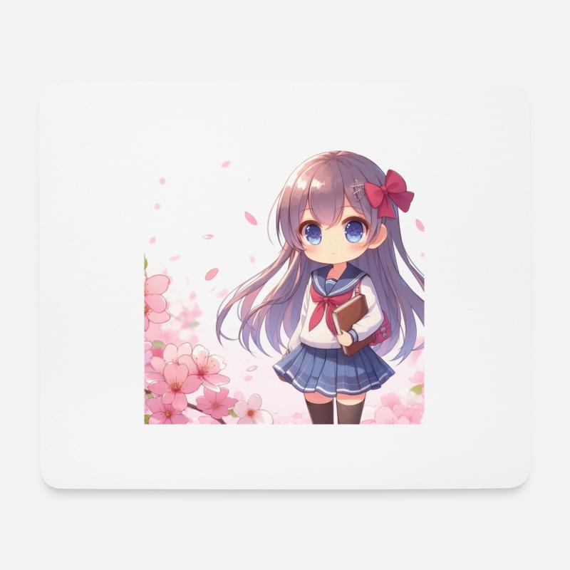 Anime Japanische Manga - Mousepad (Querformat) - Weiß